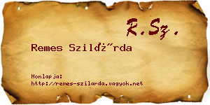 Remes Szilárda névjegykártya